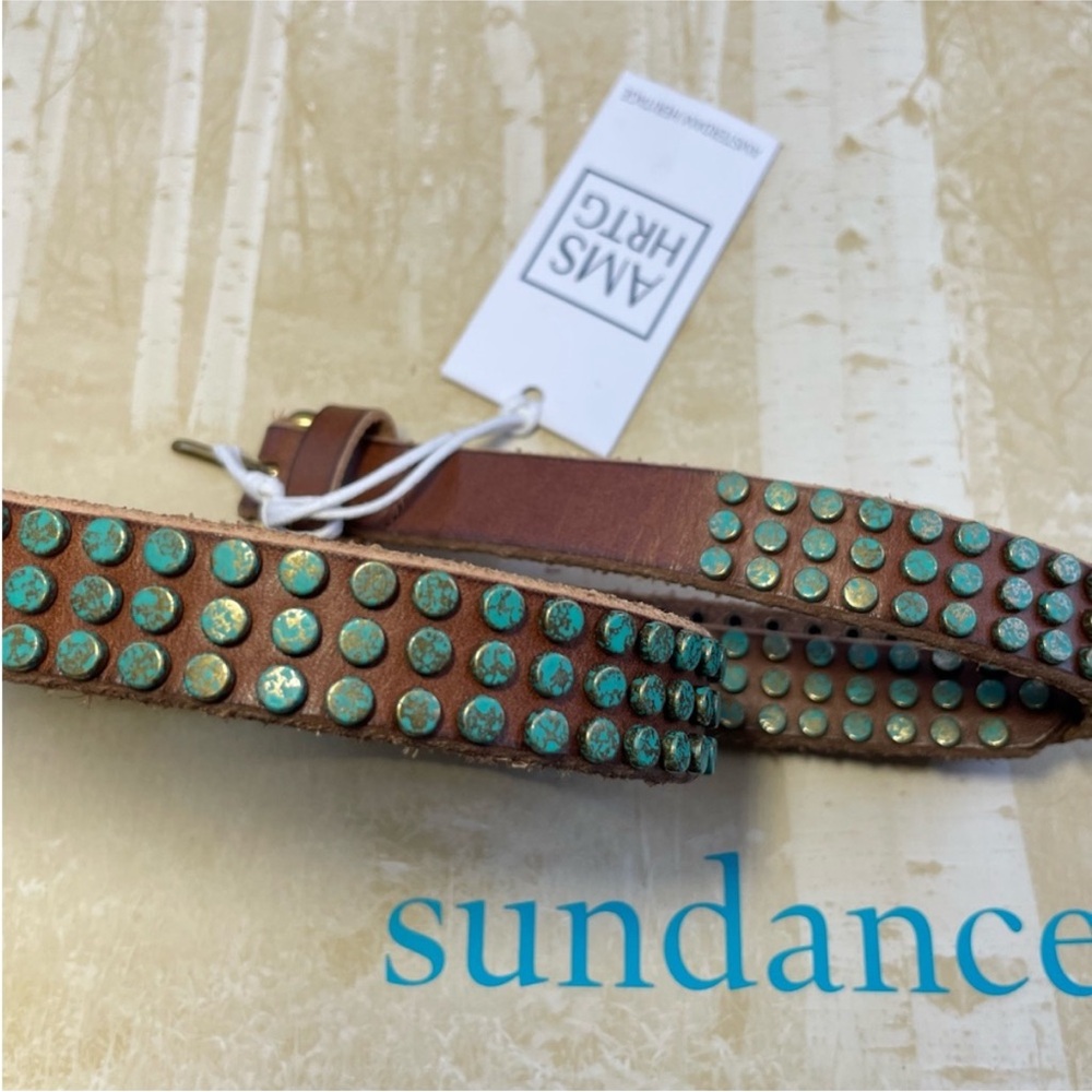 Brand New! Sundance "Eyre" Leather Belt Retail $108. Size Small